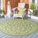 Green/White 94 x 0.25 in Area Rug - Fleur De Lis Living Galena Floral Olive Indoor/Outdoor Area Rug, Polypropylene | 94 W x 0.25 D in | Wayfair