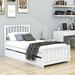Harriet Bee Twin Size Wooden Platform Bed w/ Trundle Wood in White | 41 H x 42 W x 79 D in | Wayfair AFC65E5BA49245AEBA83936D69625AF7
