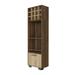 Latitude Run® Aubree Corner Bar Cabinet w/ 12 Wine Cubbies, 2 Shelves, Cabinet, Glass Rack, Mahogany/Macadamia Wood in Brown | Wayfair