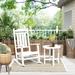 Lark Manor™ Outdoor Aiyanna Rocking Plastic Chair w/ End Table in Pink/White/Blue | 41.7 H x 25.2 W x 33.9 D in | Wayfair
