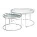 Elema Glam Chrome Glass Top 2-Piece Nesting Tables Set by Furniture of America