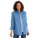 Plus Size Women's Corduroy Shirt by Woman Within in Blue Coast (Size 3X)