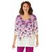 Plus Size Women's 7-Day Floral Print Tunic by Woman Within in Raspberry Floral (Size 1X)