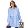 Plus Size Women's Perfect Pintuck Tunic by Woman Within in French Blue Stripe (Size 34/36)
