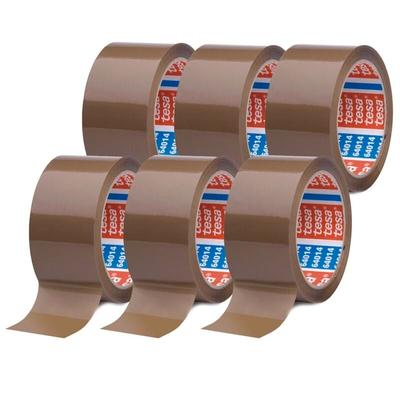 6x Tesa pack 64014 Paketband braun - Geräuscharmes Paketklebeband zum Verpacken - Packband für Image