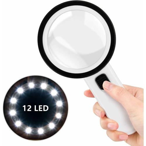 Lupe, 30-fache LED-Leuchte 100-mm-Taschenlupe - Betterlife