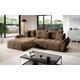 Ecksofa calvani Schlaffunktion Bettkasten Kissen Couch Sofa L-Form mh 15 - Braun - Furnix