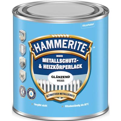 Hammerite - Innen Metallschutz- und Heizkörperlack Glänzend 0,5 Liter ral 9010 weiß