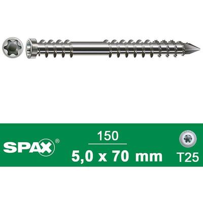 SPAX Terrassenschraube A2 5x70 mm HKB 150 Stück - size - color