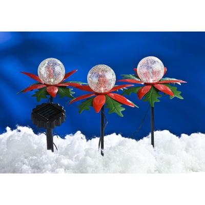 Led Solar Gartendeko Blumenkasten Laterne Solarleuchte Lichterkette Kunstpflanze - Stern 3er Image