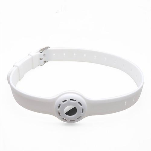 Airtag Hundehalsband Katzenhalsband Weiche Silikon-Halsbandortung (Weiß)