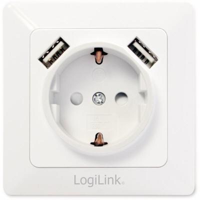 Schutzkontaktsteckdose PA0162, 2x usb - Logilink Image