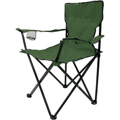 Camping Klappstuhl mit Getränkehalter - grün - Campingstuhl klappbar mit Tragetasche - Stuhl