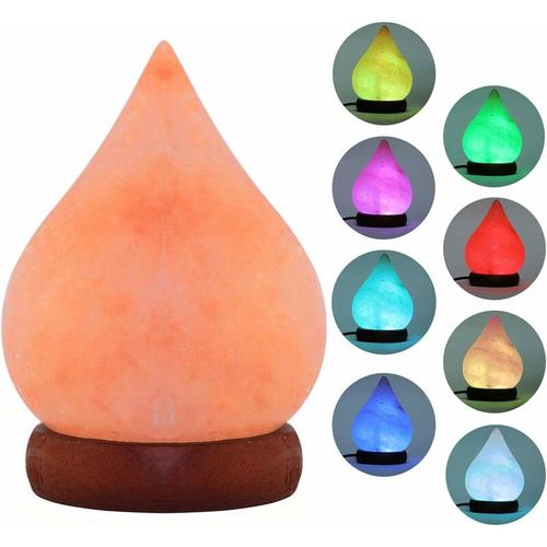 Himalaya-Salzlampe mit 7 Farbwechsel, Tropfenform USB-Nachtlicht Kristallsalzlampen für