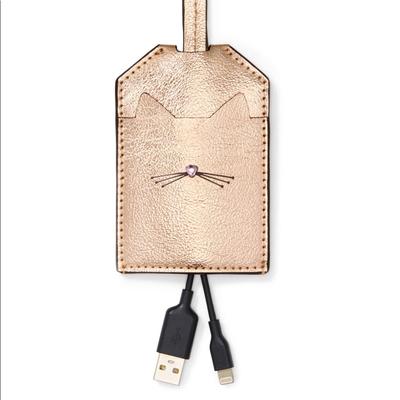 Kate Spade Cell Phones & Accessories | Kate Spade Portable Lightning Cable Cat - Ipod, Ipad, Iphone New In Box Nwt New | Color: Black/Gold | Size: Os