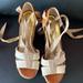 Michael Kors Shoes | Michael Kors Espadrille Wedges | Color: Cream/Tan | Size: 6.5
