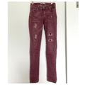 Free People Jeans | Free People Red Distressed Jeans Denim Sz 27 Women | Color: Red | Size: 27