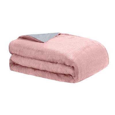 Crystal 15Lb Reversible Cooling Weighted 48X72 Blanket With Removable Cover Weighted Blanket & Cover by DreamLab in Soft Pink