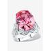 Women's Platinum-Plated Pink Cubic Zirconia Ring (13 1/4 Cttw Tdw) Jewelry by PalmBeach Jewelry in Cubic Zirconia (Size 10)