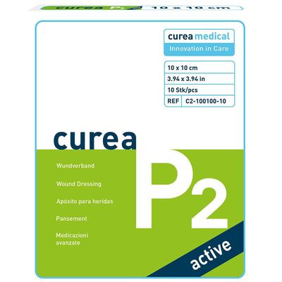 Curea P2 active superabs.Wundaufl.10x10 cm 10 St Kompressen Image