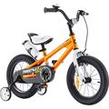 RoyalBaby Freestyle Kinderfahrrad Jungen Mädchen mit Hand- und Rücktrittbremse Fahrrad 14 Zoll Orange