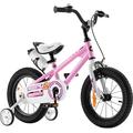 RoyalBaby Freestyle Kinderfahrrad Jungen Mädchen mit Hand- und Rücktrittbremse Fahrrad 16 Zoll Rosa