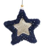 Northlight Seasonal 5.5" Blue & Gold Plush Star Christmas Ornament Wood in Blue/Brown | 5 H x 5 W x 1.5 D in | Wayfair NORTHLIGHT SH93280