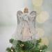 Northlight Seasonal 12" Lighted Silver & White Angel w/ Wings Christmas Tree Topper - Clear Lights Porcelain, | 12 H x 8 W x 5.5 D in | Wayfair