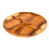 Rainforest Bowls 3-Compartment Round Acacia Wood Plate Set Of: 4 Wood in Brown | 0.8 H x 10.3 W x 10.3 D in | Wayfair AWRB-WP06-04