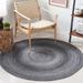 Black/White 48 x 48 x 0.31 in Indoor Area Rug - Gracie Oaks Round Lachel Handwoven Polyester Area Rug in Black/Ivory Polyester | Wayfair