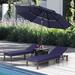 Lark Manor™ Alyah Rattan Outdoor Chaise & Lounge Chairs w/ Table & Umbrella Wicker/Rattan in Blue | 25 W x 75 D in | Wayfair