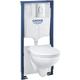 Pack wc Bâti-support Rapid sl + wc Bau Ceramic sans bride + Abattant softclose + Plaque chrome