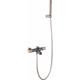 Imex - Mélangeur thermostatique bain/douche Line gris mat/champagne