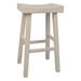 30" White Counter Stool with Saddle Seat