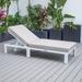 LeisureMod Chelsea White Aluminum Chaise Lounge Chair With Cushions