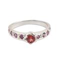 Shimmering Union in Red,'Garnet and Ruby Solitaire Ring'
