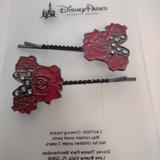 Disney Other | Disney Hair Accessories Rose With Mickey Mouse Ears | Color: Black/Red | Size: Os