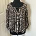 American Eagle Outfitters Tops | American Eagle Peasant Boho Blouse Top Tassel | Color: Black/Cream | Size: Xs