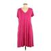 Torrid Casual Dress - A-Line: Pink Solid Dresses - Used - Size Medium Plus