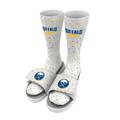 Men's ISlide White Buffalo Sabres Speckle Socks & Slide Sandals Bundle