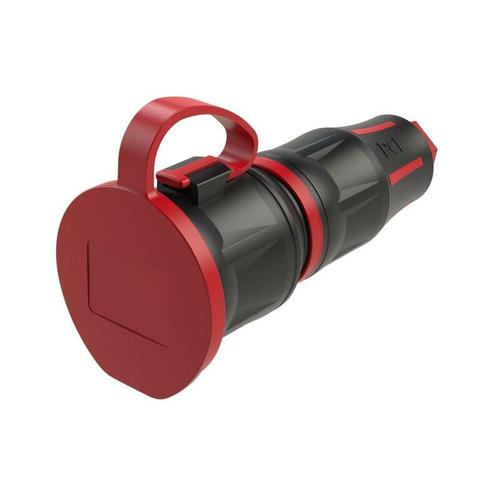 PCE - 25711-sr Fiche électrique femelle avec terre 250 v noir/rouge IP54 Y114312