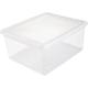 Boîtes de rangement, plastique, naturel transparent, 39 x 33,5 x 18 cm