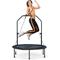 101cm Mini Trampolin mit 2 Widerstandsbaendern und hoehenverstellbarm Haltegriff, Fitness Trampolin