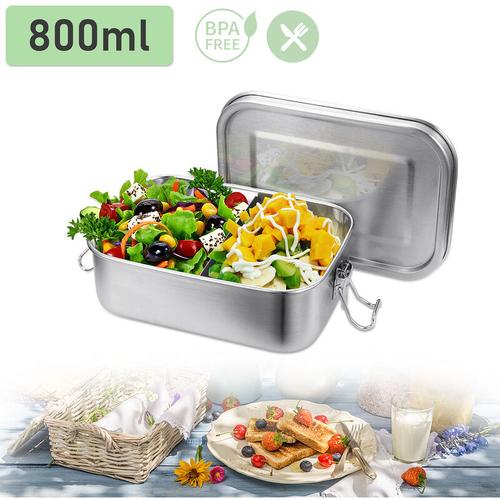 Vingo - 800ml Brotdose Metall Brotdose Thermobehälter Lunchbox bpa frei Edelstahl