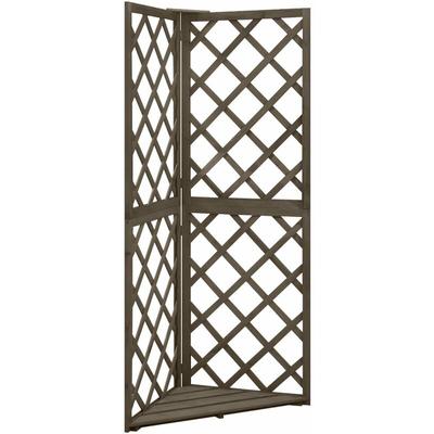 Eckspalier Grau 50x50x145 cm Massivholz Tanne Vidaxl Image