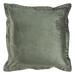 Brad 22 Inch Square Velvet Decorative Throw Pillow, Flanged Finish, Green