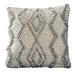 18 Inch Decorative Throw Pillow Cover, Blue Beaded Diamond Design, Beige