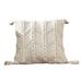 18 Inch Decorative Throw Pillow Cover, Braided Design, Tassels, Cream