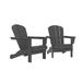 2 pcs Patio Chair Outdoor HDPE Adirondack Chair UV protectant