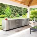 NewAge Products Outdoor Kitchen 96" W x 24" D Stainless Steel 4-Piece Modular Cabinet Set Stainless Steel in Gray | 35.5 H x 96 W x 24 D in | Wayfair
